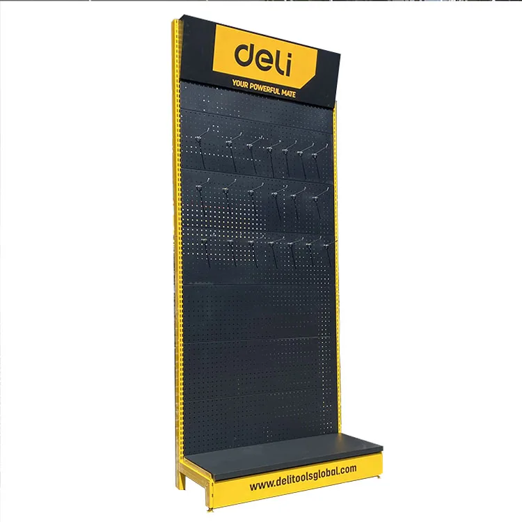 Factory Custom Size Color logo single side metal pharmacy store shelf supermarket gondola shelving display shelf rack
