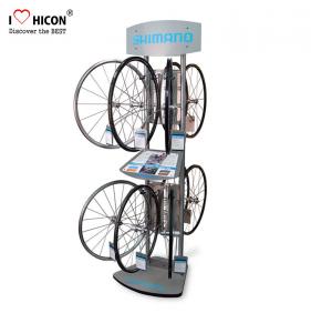 China Enrich Client Involvement Metal Display Rack Bicycle Accessories Retail Display Floor Stand on sale