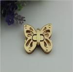 Shiny gold metal zinc alloy butterfly pattern fashion purse turn locks