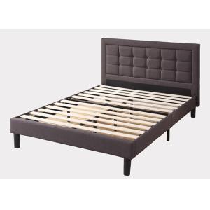 Modern Fabric Bed Frame Upholstered Button Tufted Premium Platform Bed Wood Slat