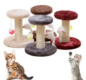 Wholesale Christmas Cats Scratching Posts Solid Wood Red Brown Cat Scratching Pole from china suppliers