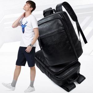 New Men's Travel Backpack Korean Backpack Leisure Student Schoolbag Soft PU Leather men backpack bag