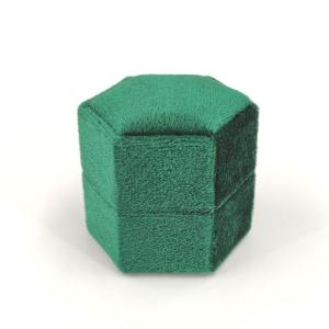 Wholesale G116 Green Velvet Hexagonal Ring Packing Box Custom Luxury Jewelry Boxes from china suppliers