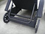 Comfortable All Weather Mobile Rattan Sun Lounger With Wheel