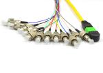 Singlemode MPO Fiber Optic Patch Cord 12 Cores Yellow Color CE Certification
