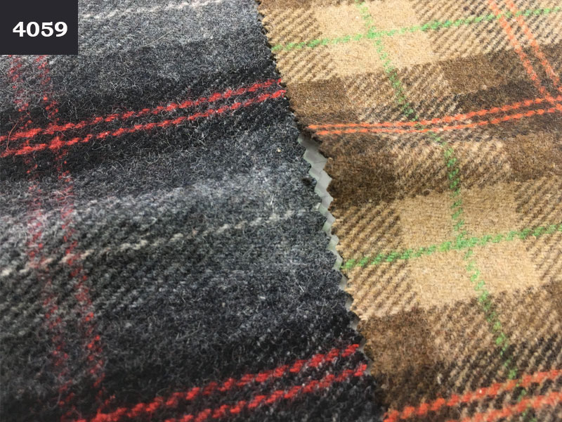400gsm Scottish Plaid Tartan Tweed Fabric Poly Wool Suiting Fabric Abrasion Resistant