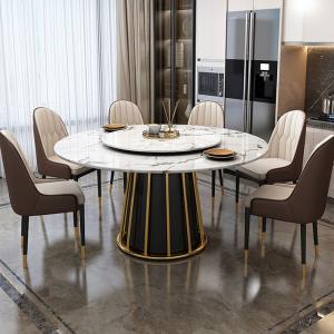 Wholesale Nordic Luxury Dining Table And Chairs 6 Person Round Marble Dining Table Set For 4 8 from china suppliers