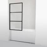 Safety Round Corner 6mm 8mm 10mm Black Grid Tempered Glass for Shower Bathroom