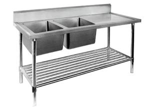 Wholesale Restaurant Prep Table With Sink 1 / 2 / 3 Sinks Stainless Steel Sink Table from china suppliers