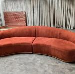 Velvet Fabric Luxury Living Room Furniture Sets Sofa Brown Red Italian Style