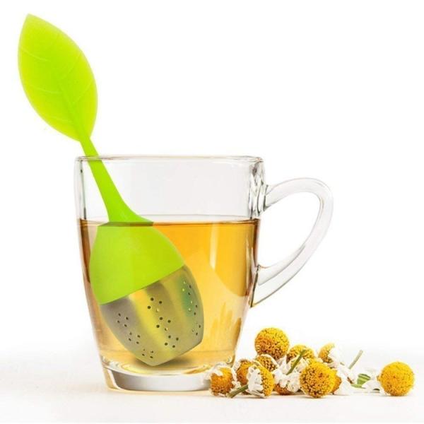 Amazon Hot Stainless Steel BPA-Free Silicone Strainer Loose Leaf Tea Infuser for