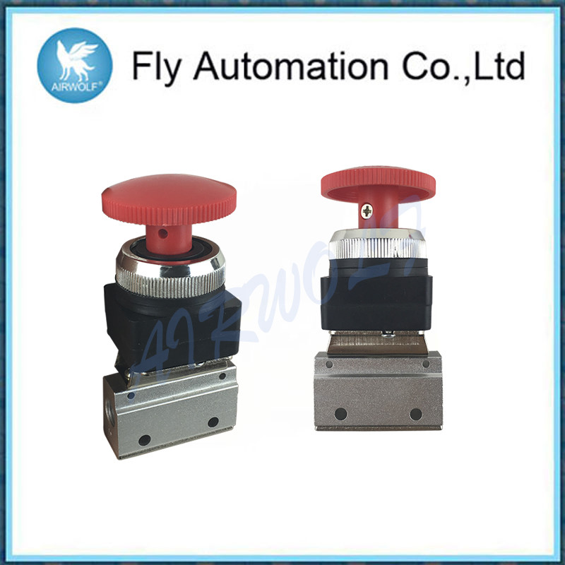Aluminium Alloy Valve MSV86321EB MSV86321PB 1/8" Red And Green Palm Button Stop Cock Mechanical Valve