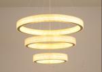 Modern Hanging Lighting Luxury Circle Rings 3000K Pendant Light Gold LED Crystal