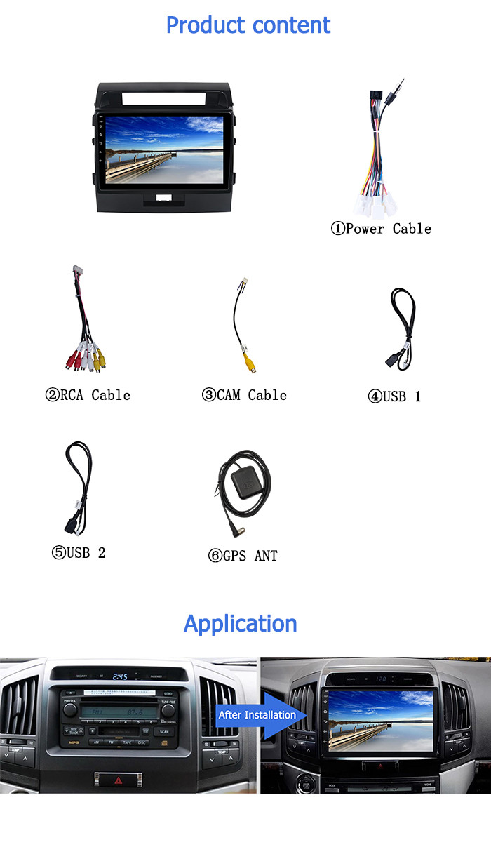 2Din 10 Inch IPS Screen Car Radio GPS Navigation Player For Toyota Land Cruiser 2007-2014