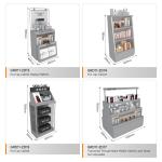 Retail Display Table Grey Wooden Island Cabinet For Compact Store Table And