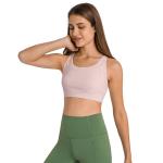 Adjustable Strap Round Neck Womens Sports Bra Quick Dry Nylon Fitness Crop Top