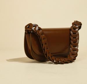 Wholesale Twisted Woven PU Shoulder Bag 5cm 13cm Black Leather Baguette Bag from china suppliers