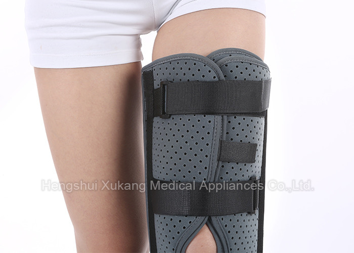 Elastic Gray Knee Support Brace , Easy Wearing Breathable 3 Panel Knee Immobilizer