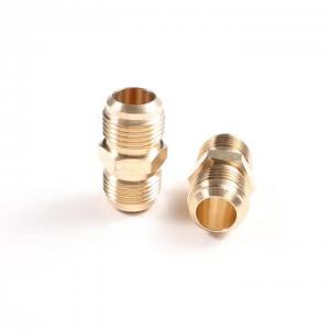 China Custom 1/4 Brass Fitting 1/2 3/4 5/8 Nipple Connector Pipe Threaded Copper Brass Union Nipple Insert Nut on sale