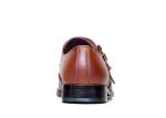 Goodyear Welted Leather Soles Handmade Brown Double Monk Strap Mens Shoes