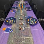 Custom Glitter Printed Tablecloth 137x274cm For Party