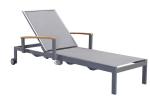 Wheel Poolside Chaise Lounge Height Adjustable Outdoor Sunbed