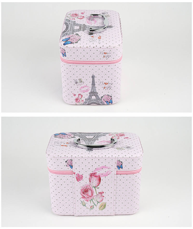 Travel Cosmetic Train Case Organizer With Mirror