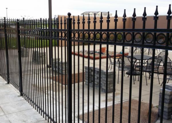 Quality Steel 8 Foot x 5 Foot Black Wrought Iron Fencing Used For ForIndustrial Plants for sale