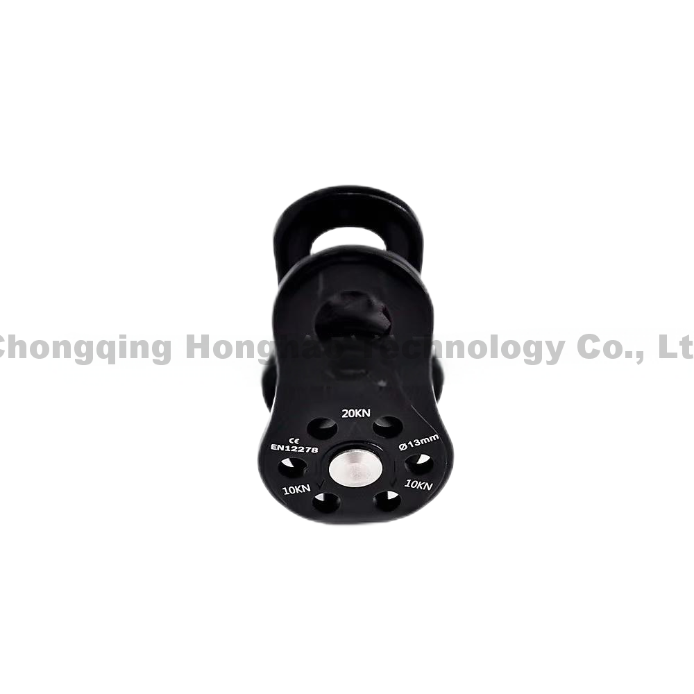 Custom Fixed Pulley Hook Rescue 7075 Aluminum Climbing Gear Single Pulley with Hardware