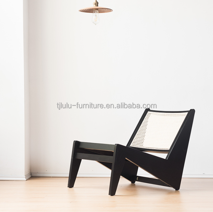Contemporary Design Home Furniture Woven Rattan Chair Solid Wood Chair for Leisure Spaces Contemporary Style