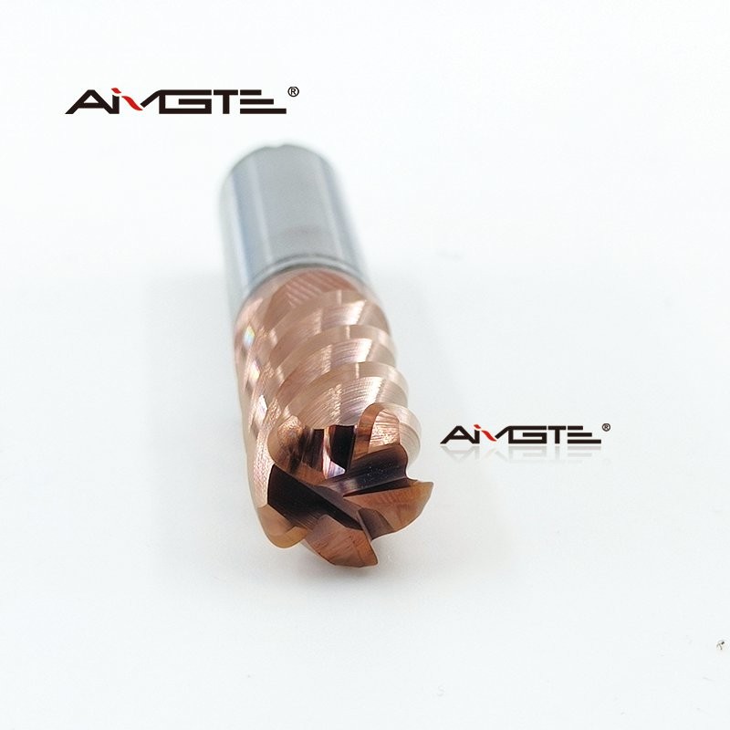 4 Flute Carbide bull nose carbide end mill D12mm TiSiN Coated R2 R3 Corner Radius 45° Helix Angle for Steel Alloy Finishing CNC Milling Cutter for