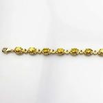 Gold Plated Silver with 5x7mm Oval Citrine Clear Cubic Zircon Tennis Bracelet