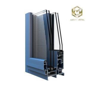 Wholesale Powder Coated 38mm Sliding Door Frame Profile With Sound Insulation from china suppliers