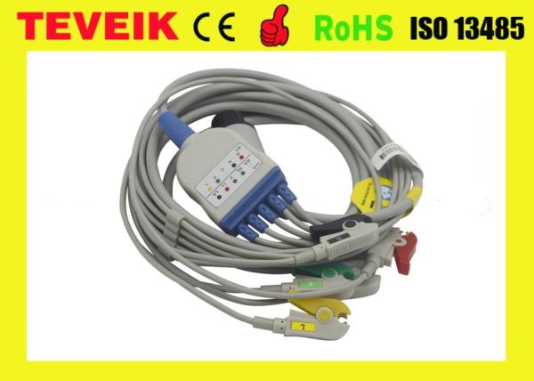 Round 6pin 5 Leads ECG Cable For Mindray/BCI/CSI/Goldway/Nell-cor/Nihon/Kohden