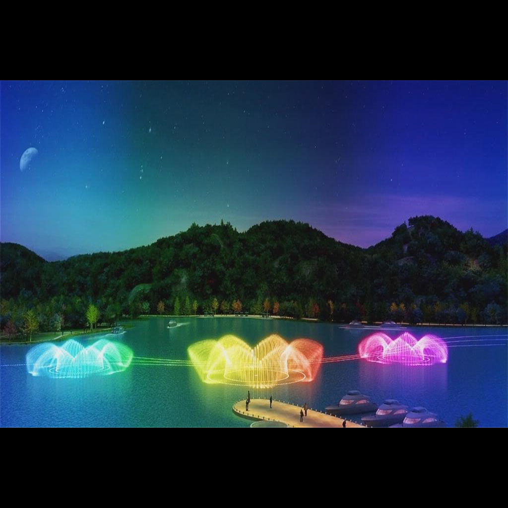 Colorful Peacock Tail Fountain Swing Water Fountain