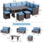 Outdoor Sofa Patio Garden Balcony Pool Beach Woven PE Wicker Rattan Lounge