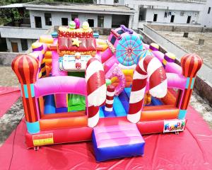 China Sugar Candy House 6x6x3.2M Commercial Jumping Castles on sale