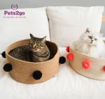 Customized Logo 0.9kg 42*16CM Round Cat Bed