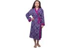 Purple Single Jersey Womens Summer Nightwear Cotton Long Night Robe With Solid