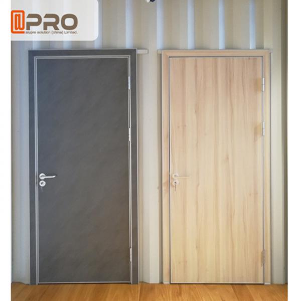 Simple Plywood Flush Panel Wooden MDF Interior Doors For Hotel Break Resistance