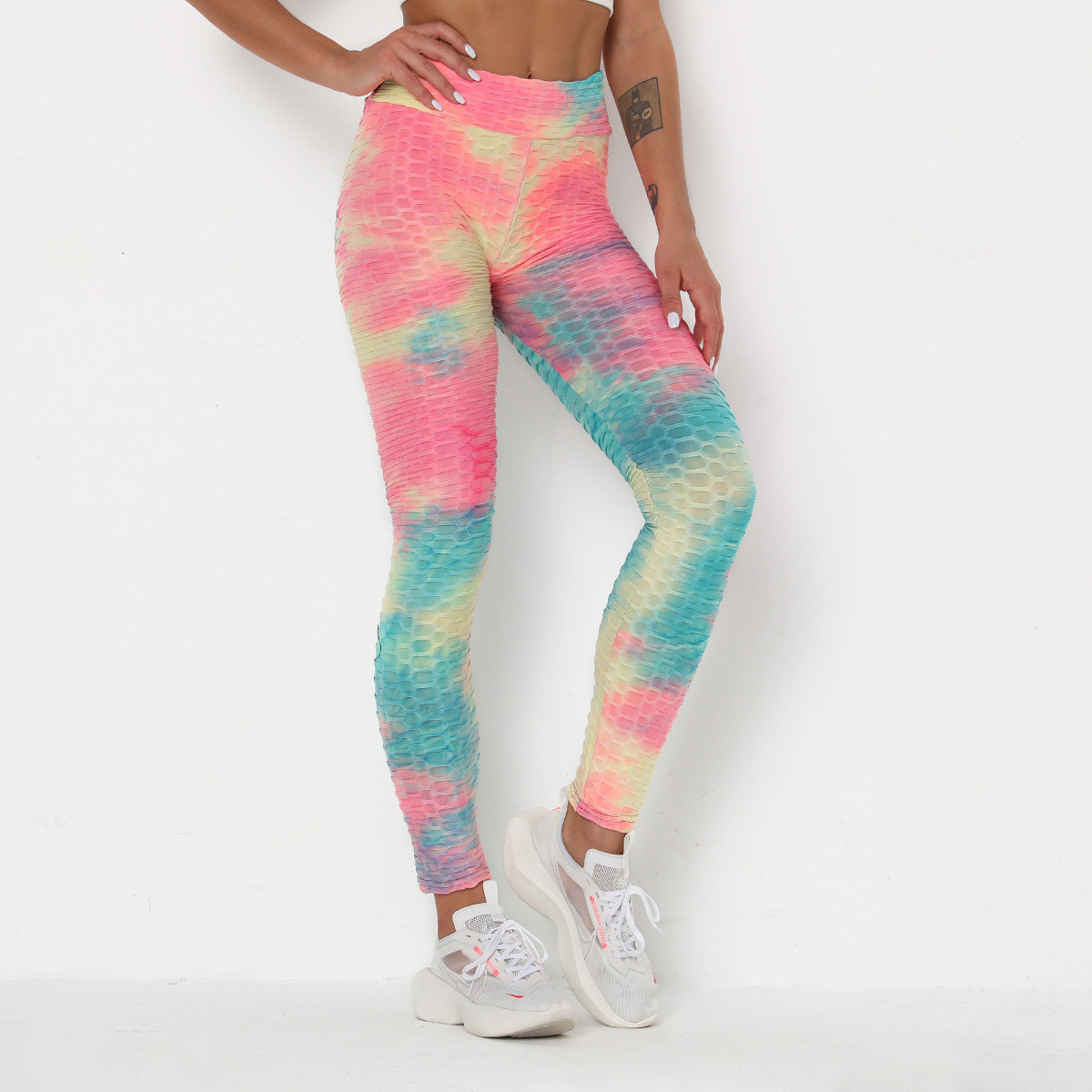 High Waist Gym Tights Leggings Women Fitness Yoga Wear Sports Pants Textured