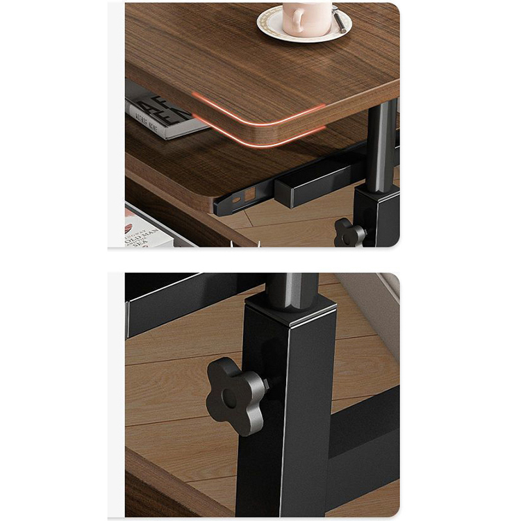 80 kgs/lbs Manual Height Adjustable Desk Luxury Nordic Unique Coffee Table for Home
