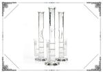 Tabacco Smoking Triple Glass Water Pipe 12 Inch With Phoenix LOGO