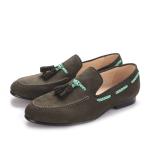 Party / Prom Mens Velvet Loafers Size Customized Handmade Mens Brown Tassel