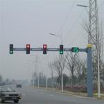 Powder Coated Double Arms Traffic Sign Poles , Traffic Sign Posts