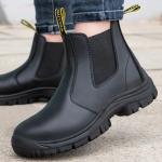 Cowhide High Top Anti Smashing And Anti Static Labor Protection Shoes