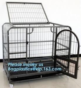 Wholesale Full Size Outdoor Kennel Collapsible Portable Puppy Carrier Removable Tray Pet Crate Metal Dog Cage, stainless steel lar from china suppliers