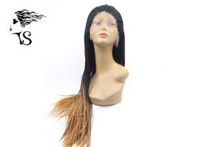 Wholesale Ginger Blonde Ombre Box Braids Synthetic Lace Front Wigs For African American Women from china suppliers