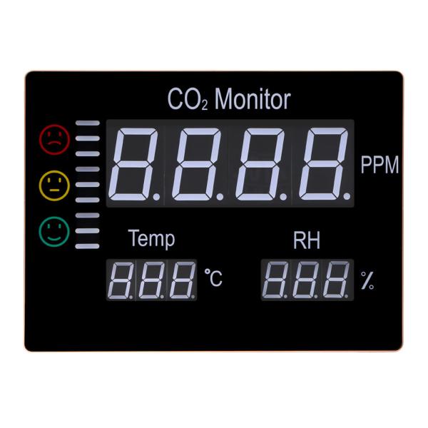 Digital Wall Mount Indoor Air Quality Temperature Humidity RH 9999 PPM Carbon