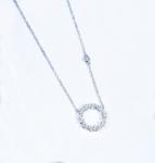 0.22ct 18K Gold Diamond Necklace 12mm 1.8 Grams Open Circle Diamond Pendant